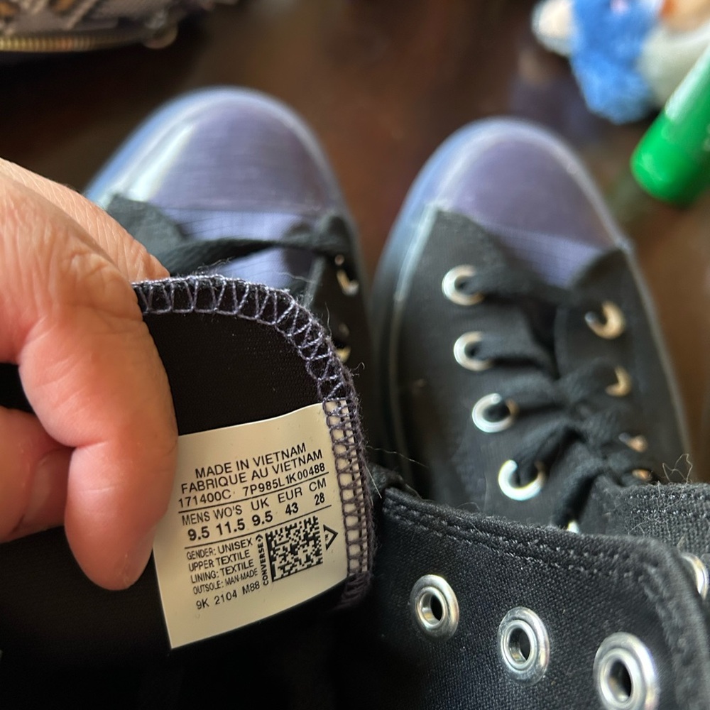 Converse Black and Purple High-Tops (men’s 9.5) - Picture 4 of 6
